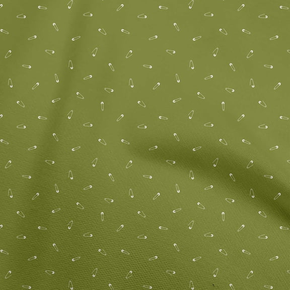 oneOone Cotton Flex Light Green Fabric Designer Safety Pin Diy Clothing Quilting Fabric Print Fabric By Yard 40 Inch Wide