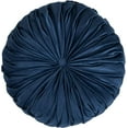 thumbnail image 2 of Saro Lifestyle 6005.NB14R 14 in. Round Velvet Pintucked Throw Poly Filled Pillow, Navy Blue, 2 of 4