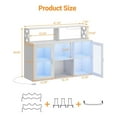 thumbnail image 5 of Home Wine Bar Cabinet with LED Light, Industry Coffee Bar Cabinet with Wine Rack, Glass Holder, and Power Outlets, Kitchen Sideboard Buffet Cabinet for Living Room Dining Room, 5 of 7