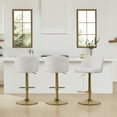 thumbnail image 2 of Spruce & Spring Modern Adjustable Swivel Bar Stool with Air-Lift Set of 3, White with Gold Frame, 2 of 10