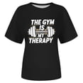 thumbnail image 3 of This Gym Is My Therapy Graphic Tees for Women 2026 Summer Casual Short Sleeve Crewneck Funny Workout T Shirts, 3 of 3