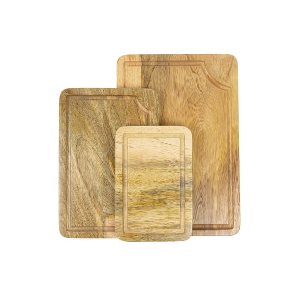 Oussum Wooden Cutting Boards Set with Juice Groove Wood Chopping Board Online, 3-Piece