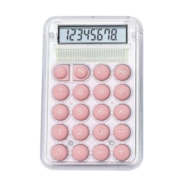 Calculators for Students Cute Transparent Calculator Students 8 Digit Standard Function Desktop Electronic Calculator Size 2.1 X 0.3 X 3.3Inch / 5.4 X 0.8 X 8.6Cm Lxwxh Mini