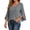 Gray, variant on Women Blouses Ruffle 3/4 Sleeve Sequin Top V Neck Double Layer Tunic V Neck Shape Elegant Tunic Green,L