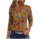 thumbnail image 2 of Fiudx Ofertas Relámpago Blusa de Manga 3/4 Corta Estampada a La Moda para Mujer, Blusa Informal con Cuello Redondo, 2 of 5
