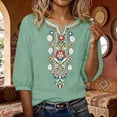 thumbnail image 2 of Women's T Shirts Solid Pleated Cotton Linen Top Casual Loose Fit Daily Shirts & Tees, 2 of 7