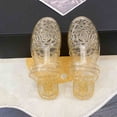 thumbnail image 6 of oqasdz Slippers for Women Summer Slip On Sandals with Hollow Toe Ring Jelly Pool Two Way Wear Versatile Openwork Sandals,Gold, 6 of 6