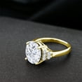 thumbnail image 4 of Gem Stone King 18K Yellow Gold Plated Silver White Diamond Ring Set with Moissanite (5.48 Cttw) (Size 6), 4 of 4
