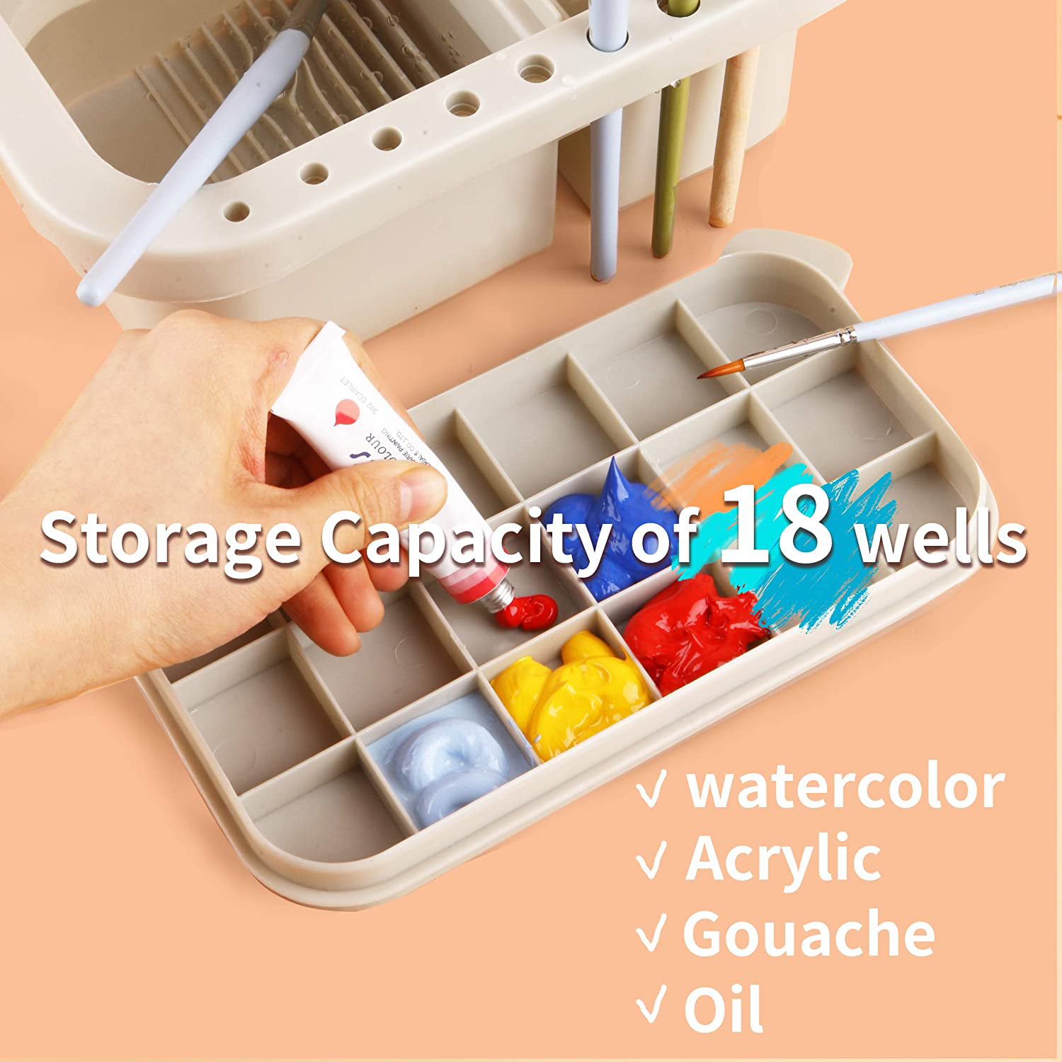  SEWACC Paintbrush Storage Box Watercolor Brush Holder