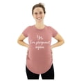 thumbnail image 1 of Funny Pregnancy Shirts for Women Pregnancy Announcement Shirts Mom to Be Gift Pregnant again Heather Mauve Medium, 1 of 6
