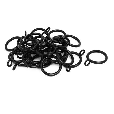 Length Eyelet - 25mm Dia 43mm Length Metal Curtain Drape Sliding Eyelet Rings Black 24pcs
