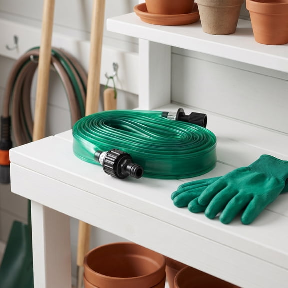 POPETPOP Space Saving Flat Soaker Hose for Garden with Even Water Distribution and Secure Connectors