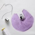 thumbnail image 4 of Hilo de lana de Angora suave popular de Mohair para tejer de bricolaje con un ganchillo color violeta, 4 of 5