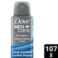 thumbnail image 2 of Dove Men+Care Antiperspirant Deodorant Dry Spray Clean Comfort, 107 g, 2 of 8