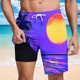 thumbnail image 5 of Pantalones Cortos para Hombre Cintura Elástica con Bolsillos, Forro de Impresión de Moda Casual para la Playa, Al Aire Libre Y el Uso Diario, 5 of 6