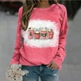 thumbnail image 2 of IROINNID Christmas Sweatshirts for Women Full Sleeve Crewneck Tops Loose Shirts Blouse Christmas Sweatshirt,Red, 2 of 4