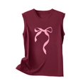 thumbnail image 4 of QUNYINEY Sleeveless Womens Tank Top Bow Casual Crewneck Muscle Shirts Summer Loose Tank Tops, 4 of 4