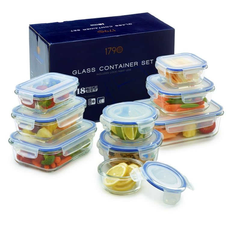 Vremi Keep It Glassy 18-Piece Glass Food Storage Container & Lid