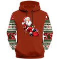 thumbnail image 4 of Mens Ugly Christmas Hoodies Plus Size Santa Claus Long Sleeve Sweatshirt Vacation Xmas Drawstring Pullover, 4 of 4