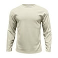 thumbnail image 4 of PNTUTB Long Sleeve for Men Waffle Pattern Casual Solid Color Round Neck Pullover T Shirt, 4 of 6