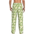 thumbnail image 3 of Uemuo Daisies Flowers Pattern Men's Wide Leg Palazzo Lounge Pants with Pockets Light Weight Loose Comfy Casual Pajama Pants-Large, 3 of 9