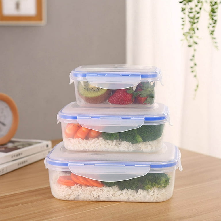 3pcs Food Storage Containers with Lid, Plastic Microwavable Food