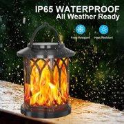 Solar Lanterns Outdoor Waterproof, Upgraded Flickering Flame Outdoor Solar Lantern, Outdoor Hanging Solar Lights for Yard Porch Path Balcony Patio Decor 2 Pack