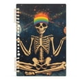 thumbnail image 7 of FORMRS 1-Subject Spiral Notebook 8" x 5" College Ruled 60 Refillable Sheet A5 Hard Cover, 2 Pack, Skeleton with Rainbow, 7 of 7