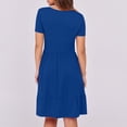 thumbnail image 6 of DailyTrove Women's Multi Color Square Neck Short Sleeve Flared Dress, Romantic Outerwear for Summer Date Nights Seaside Trips, 6 of 6