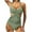 Green-75, variant on Womens Sexy Front Criss Cross Tummy Control High Waisted Monokini Bathing Suit Plunge Retro High Cut Swimsuit