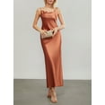 thumbnail image 4 of Faithtur Robe Longue Moulante pour Femmes Couleur Unie Bretelles Spaghetti Col Bénitier Robe Sans Manches Été Dos Nu Cami Robe, 4 of 9