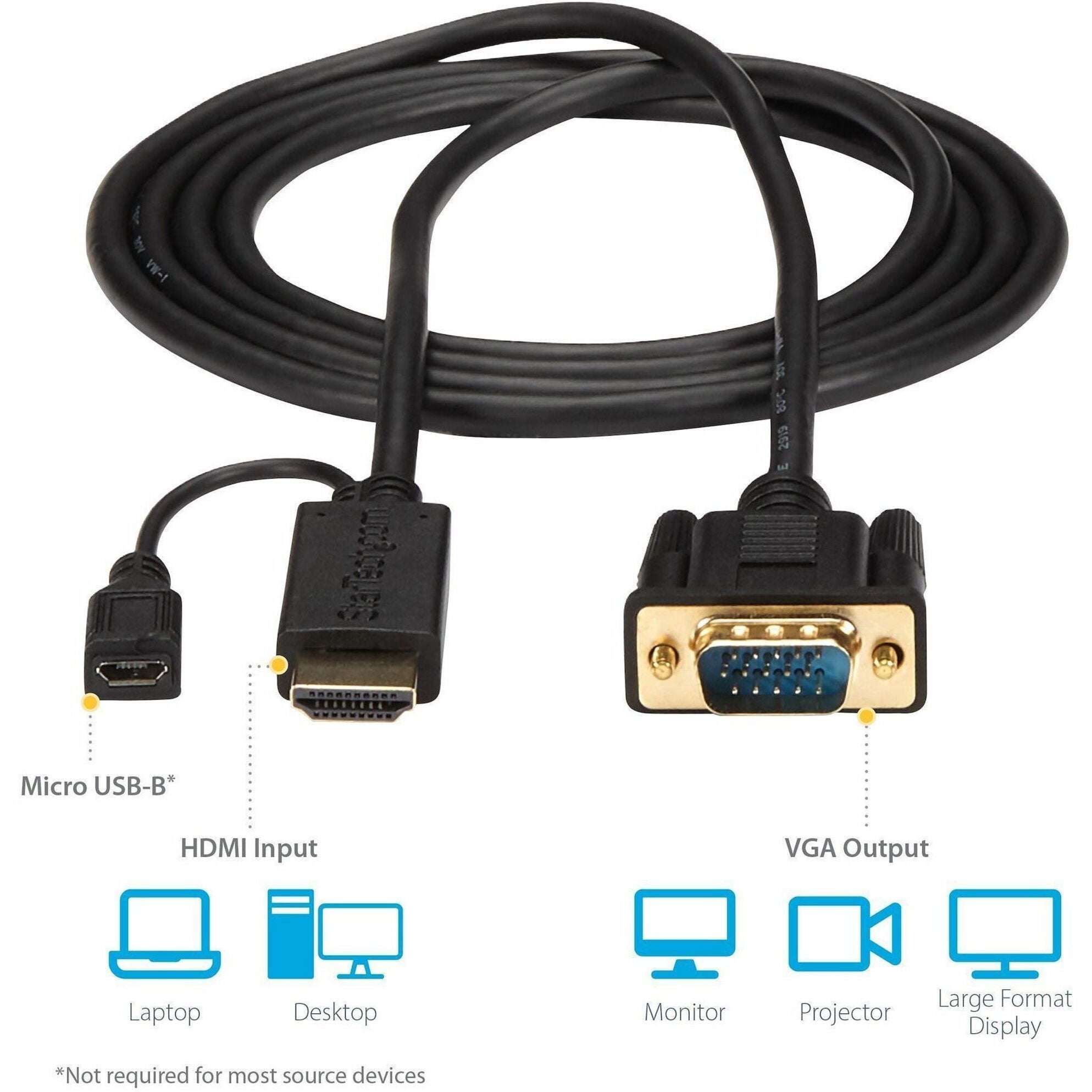 StarTech 6' HDMI to VGA Active Converter Cable