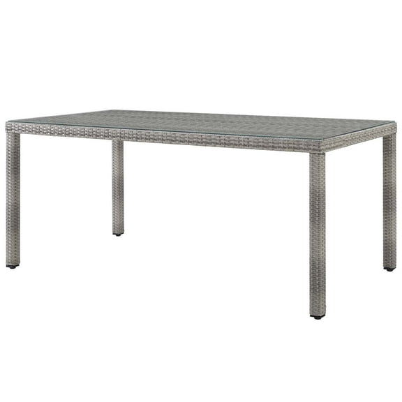 Modern Contemporary Urban Design Kitchen Dining Room Dining Table, Rattan Wicker, Grey Gray