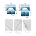 thumbnail image 6 of Blue Ombre Coastal Kitchen Curtains Swag Valance and Tier Curtains Set 24 Inch Length, Summer Nautical Ocean Wave Rod Pocket Drape Panels Pair Swag Curtain for Bathroom/Cafe/Window, 6 of 6