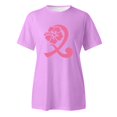 thumbnail image 4 of T-shirt à Manches Courtes Imprimé Graphique pour Femmes Col Rond Décontracté Confortable Haut d'Été pour les Vacances Usage Quotidien, 4 of 4