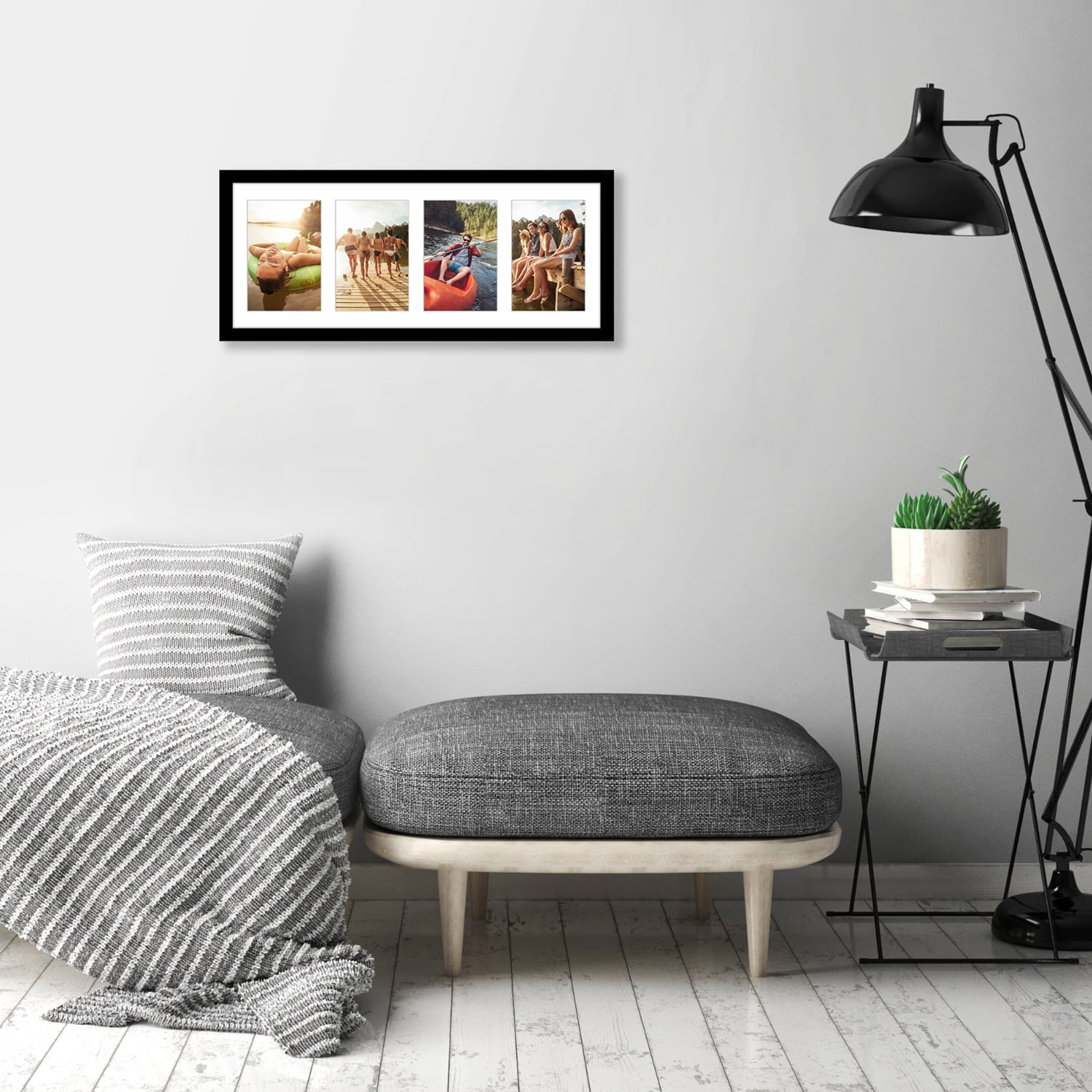 Americanflat 4x6 Collage Picture Frame with Glass openings photos dedicated providing quality allow through - Black