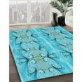thumbnail image 2 of Ahgly Company Indoor Round Patterned Dark Turquoise Green Area Rugs, 4' Round, 2 of 6