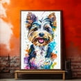 thumbnail image 4 of Biewer Terrier Canvas Wall Art, Modern Cute Colorful Biewer Terrier Canvas Dog Art Pictures Wall Decor for Kids Bedroom Decoration Unframed 8x12 inches, 4 of 5