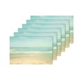thumbnail image 4 of MKHERT Retro Pastel Tropical Beach Summer Ocean Under Bright Sun Placemats Table Mats for Dining Room Kitchen Table Decoration 12x18 inch,Set of 6, 4 of 4