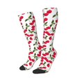 thumbnail image 2 of Fotbe Cherry print Women's Men's Novelty Crew Socks Cotton Socks Knee High Socks for Walking,Running,Nurses,Pregnancy, 2 of 9