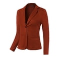 thumbnail image 2 of A2Y Women's Slim Fit Ponte Comfy One Button Closure Long Sleeve Blazer Rust S, 2 of 5