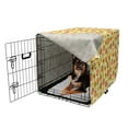 thumbnail image 2 of Peach Dog Crate Cover, Rhythmic Fresh Raw Sliced Fruits Warm Pastel Tones Illustration Print, Easy to Use Pet Kennel Cover for Dogs, 35" x 23" x 27", Pale Yellow Burnt Sienna, by Ambesonne, 2 of 6