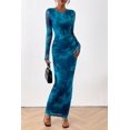 thumbnail image 4 of Vestido PRETTYGARDEN ajustado maxi de manga larga con estampado floral M, 4 of 8
