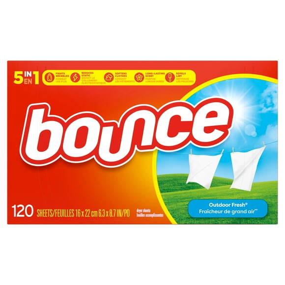 Bounce Fabric Softener Sheets, Outdoor Fresh Scent, 120 Sheets