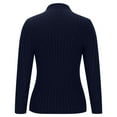 thumbnail image 6 of Aobny 2024 Womans Tops Sweater Blue Long Sleeve Solid Turtleneck Fitted Pullover Blouses for Junior Trendy, 6 of 6