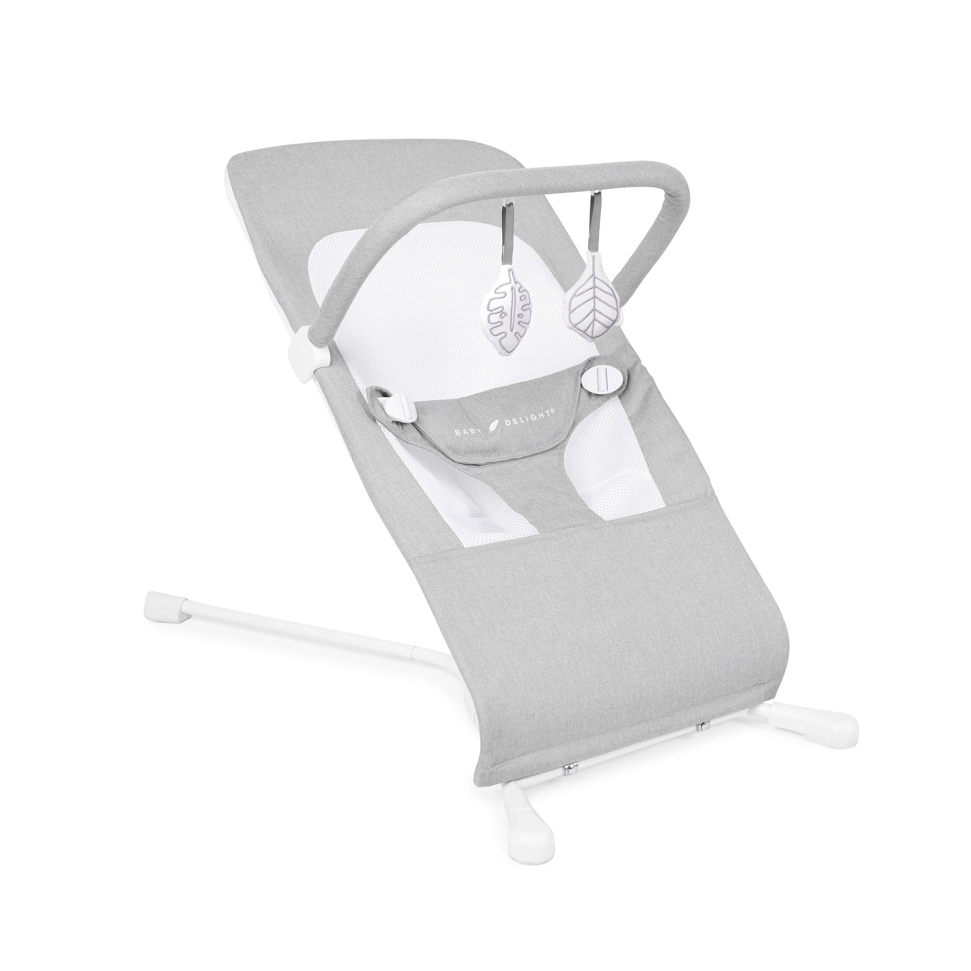Baby Delight Highland Baby Bouncer, Lightweight, Breathable & Fold-Flat Design, Pebble Grey