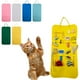 thumbnail image 1 of Bolsa de exhibición para la pared de juguetes para mascotas | Organizador de cuero para juguetes de gato y perro, negro/marrón, 84x40cm | Soporte colgante plegable y fácil de limpiar para, 1 of 6