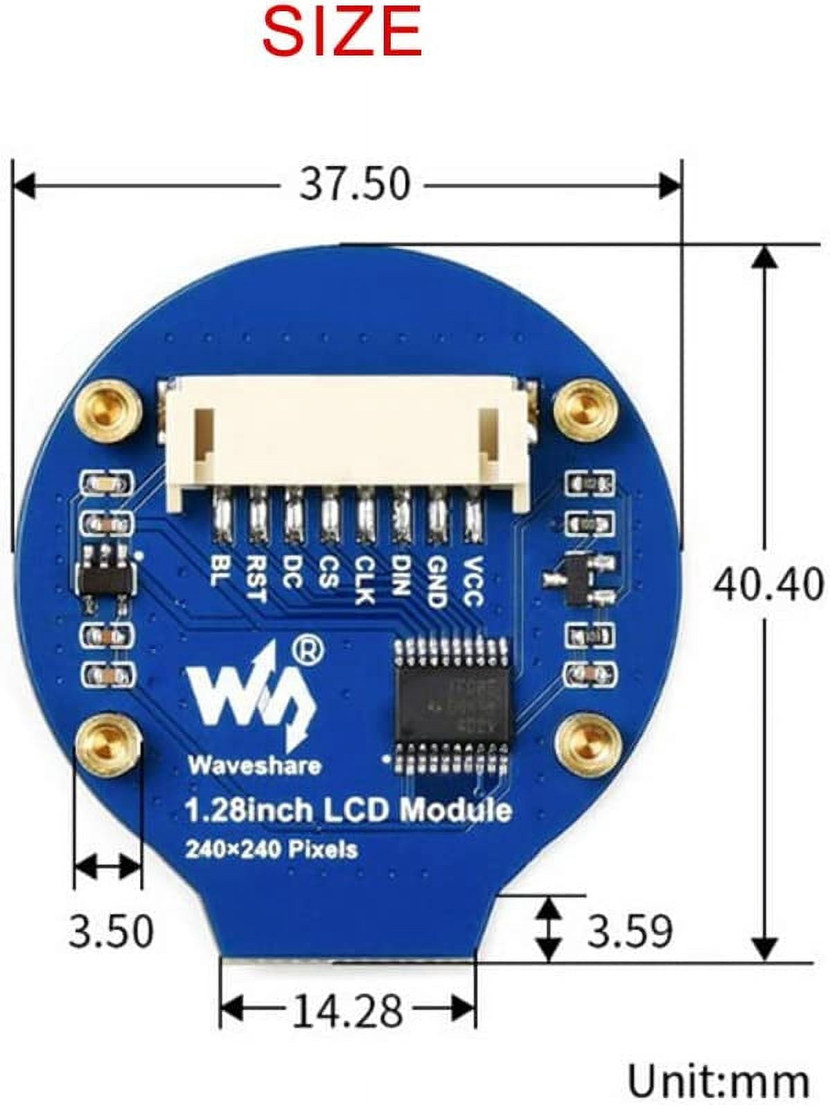 Treedix 1.28 inch Circular Display LCD Screen Module 240×240 Pixels SPI Communication Compatible with Raspberry pi / Arduino and STM32