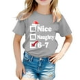 thumbnail image 5 of Boy Girl Kid T-Shirt,Six Seven 6 7 Fun Graphic Christmas Round Neck Short Sleeved Shirt Festive Kids T Shirts, 5 of 5