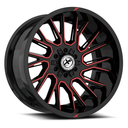 20x10 XF Off-Road XF-230 Gloss Black Machined Red Wheel 5x5/5x5.5 (-24mm)